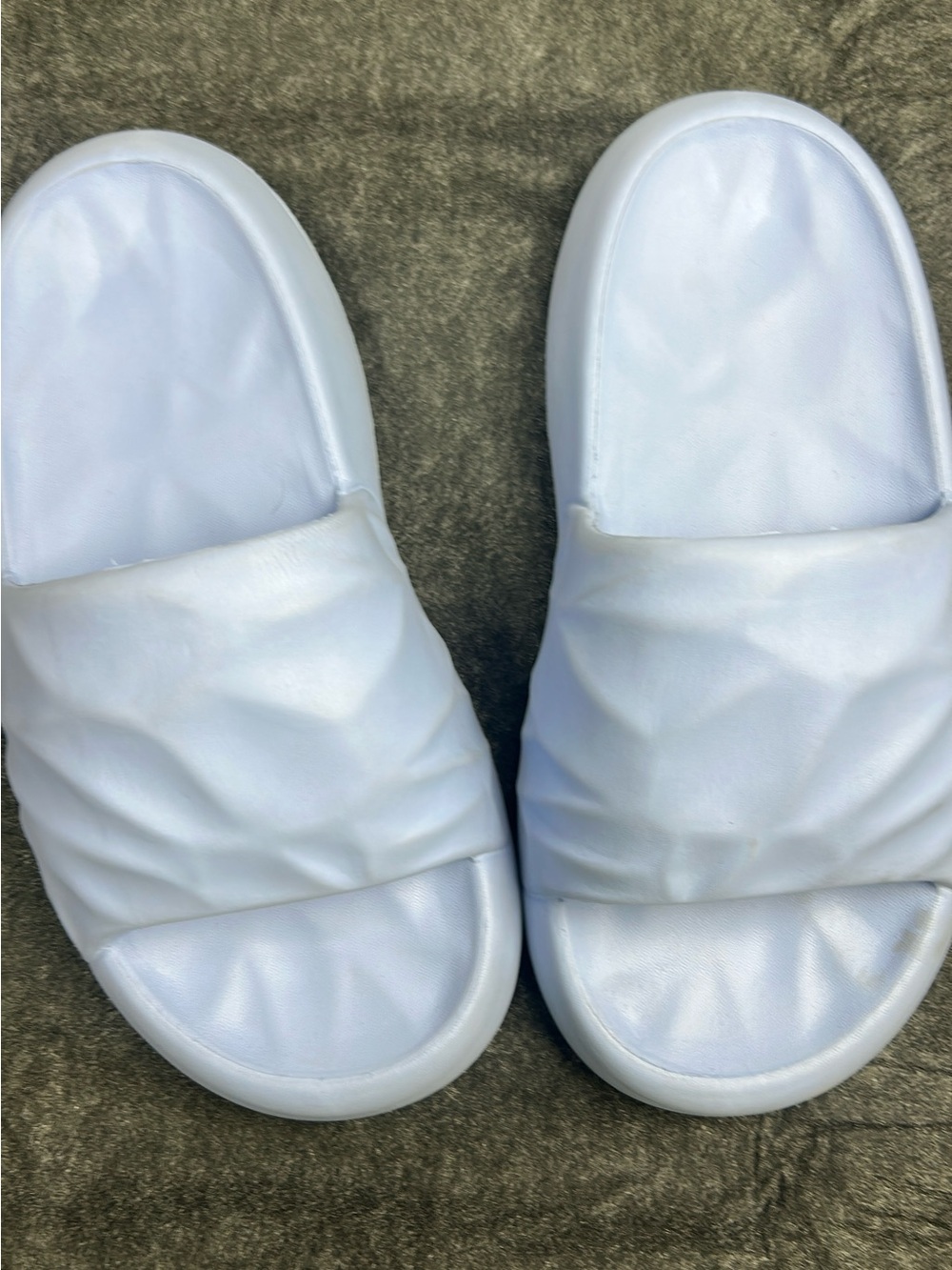 Women's Slide Sandals in Light Blue - Cushioned Slip-On Comfort E 42-43